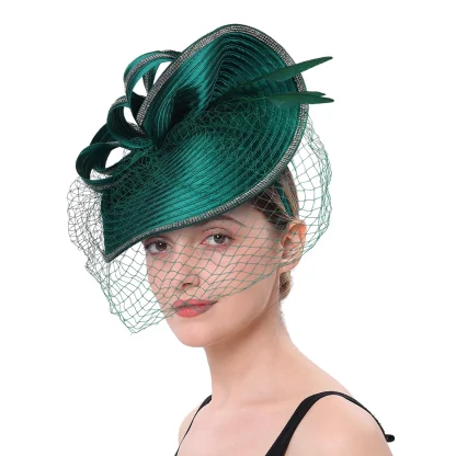 Luxurious Headpiece with Net Veil - Image 6