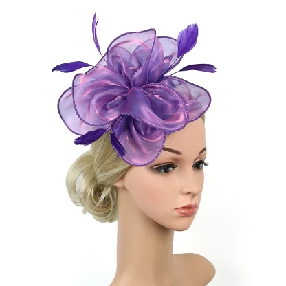 Flower Shape Headpiece with Feather Detailing - Image 4