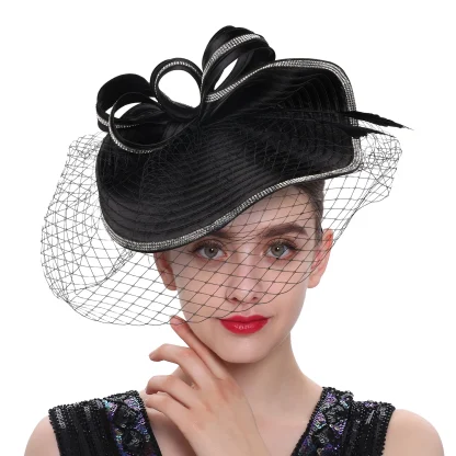 Luxurious Headpiece with Net Veil - Image 5