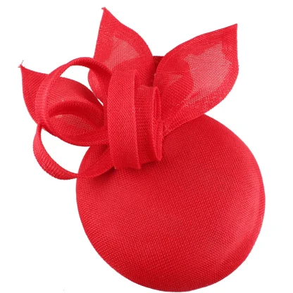 Round Plain Color Sinamay Headpiece - Image 12
