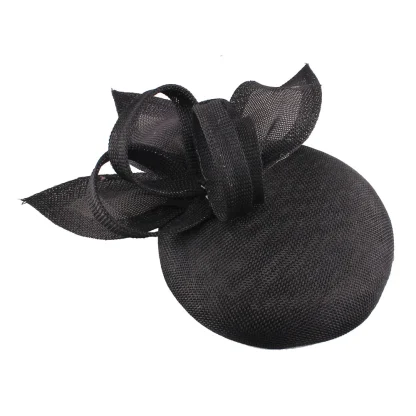 Round Plain Color Sinamay Headpiece - Image 11