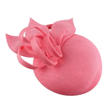 Round Plain Color Sinamay Headpiece - Image 14