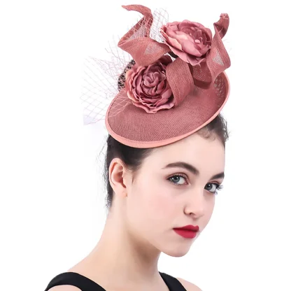 Charming Floral Fascinator with Twirl Design - Image 3