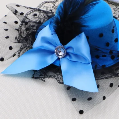 Mini Top Hat Headpiece with Polka Dot - Image 4