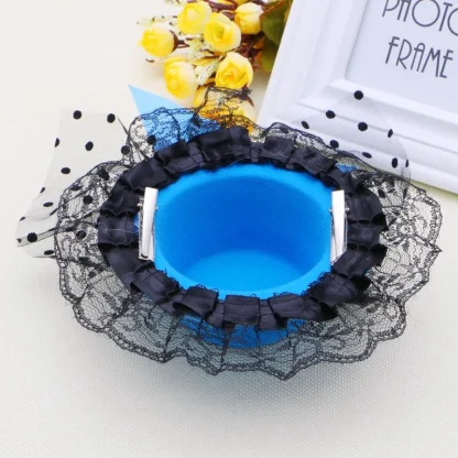 Mini Top Hat Headpiece with Polka Dot - Image 3