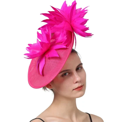 Teardrop Disc Fascinator with Floral Design