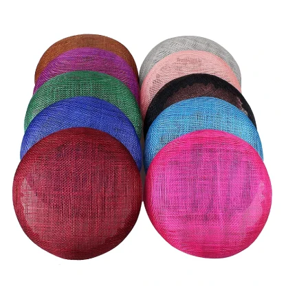 Minimalist Round Sinamay Solid Fascinator - Image 4