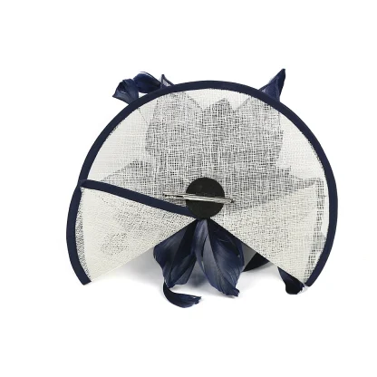 Two Tone Disc Fascinator with Foldable Design - Image 7