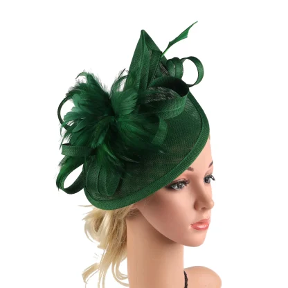 Large Mesh Cocktail Hat with Solid Color - Image 8
