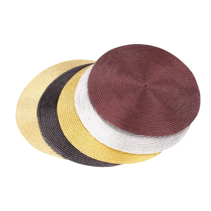 Shiny Round Sinamay Plain Design Headpiece - Image 8