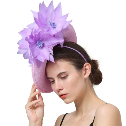 Teardrop Disc Fascinator with Floral Design - Image 6