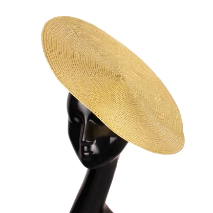 Shiny Round Sinamay Plain Design Headpiece - Image 3