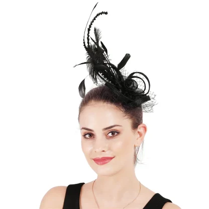 Luxury Cocktail Hat with Floral Detailing - Image 5
