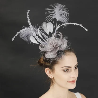 Luxury Cocktail Hat with Floral Detailing - Image 3
