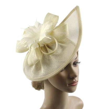 Feminine Disc Fascinator with Floral Design - Image 3