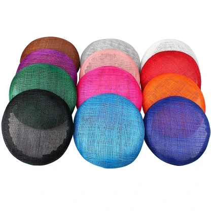 Minimalist Round Sinamay Solid Fascinator - Image 5