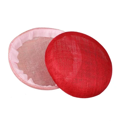 Minimalist Round Sinamay Solid Fascinator - Image 3