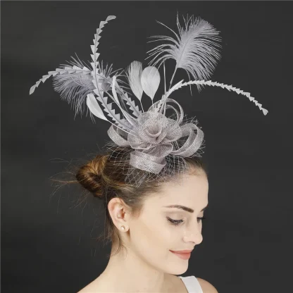 Creative Fancy Fascinator with Floral Design - Image 6