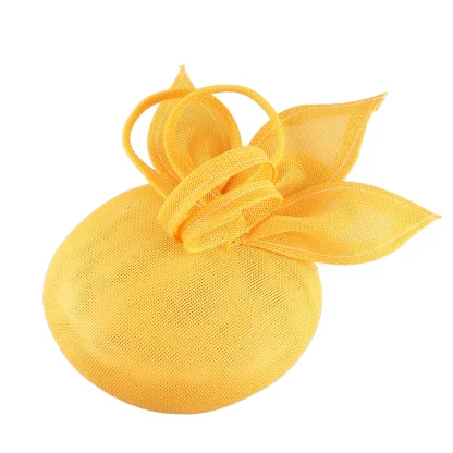 Round Plain Color Sinamay Headpiece - Image 15