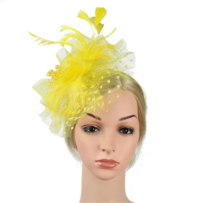 Polka Dot Mesh Headpiece with Floral - Image 11
