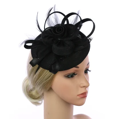 Fancy Floral Headpiece with Headband and Clip - Image 13