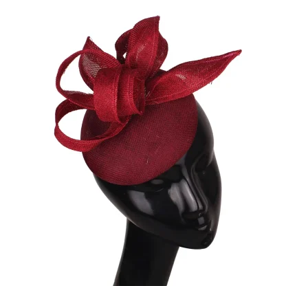 Solid Color Cocktail Hat with Stylish Design - Image 2