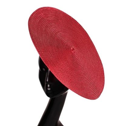 Shiny Round Sinamay Plain Design Headpiece - Image 2