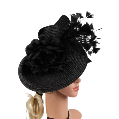 Decorative Disc Fascinator with Floral Design - Image 10