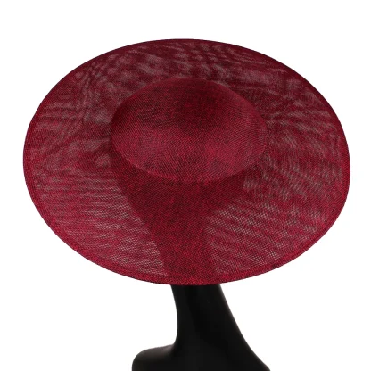 Large Round Plain Color Cocktail Hats - Image 9