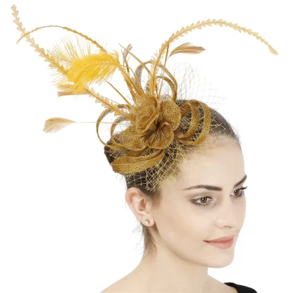 Creative Fancy Fascinator with Floral Design - Image 5