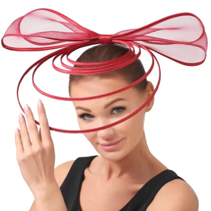 Large Bow Fascinator with Multilayered Decor - Image 8