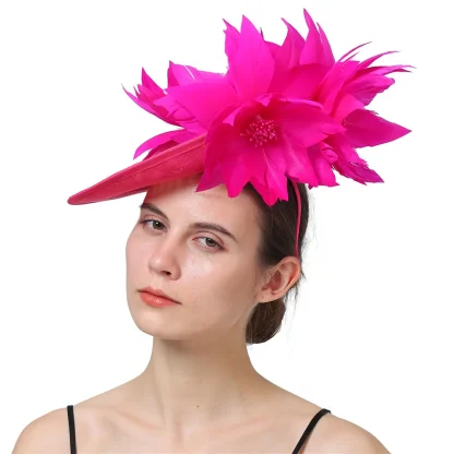 Teardrop Disc Fascinator with Floral Design - Image 5