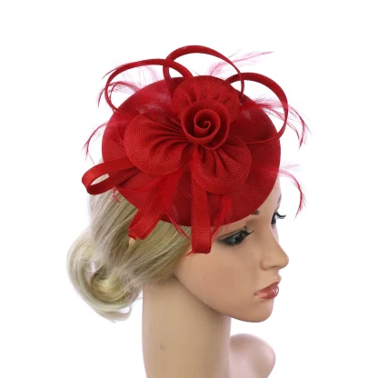Fancy Floral Headpiece with Headband and Clip - Image 2