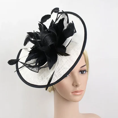 Two Tone Disc Fascinator with Foldable Design - Image 8