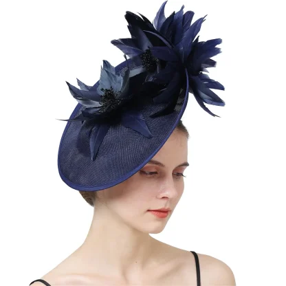 Teardrop Disc Fascinator with Floral Design - Image 8