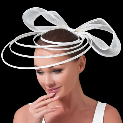 Large Bow Fascinator with Multilayered Decor - Image 11