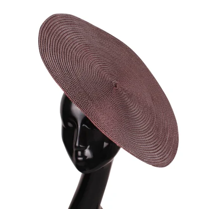 Shiny Round Sinamay Plain Design Headpiece - Image 5