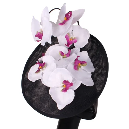 Whimsical Disc Cocktail Hat with Floral - Image 4