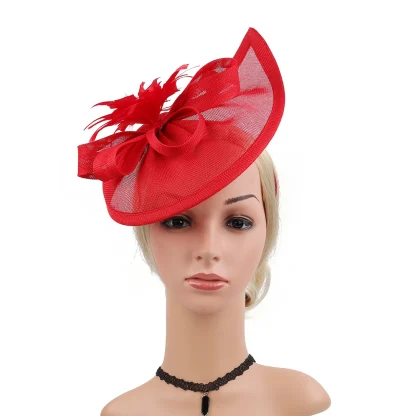 Feminine Disc Fascinator with Floral Design - Image 8