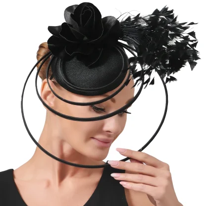 Glamorous Fascinator with Floral Design - Image 4