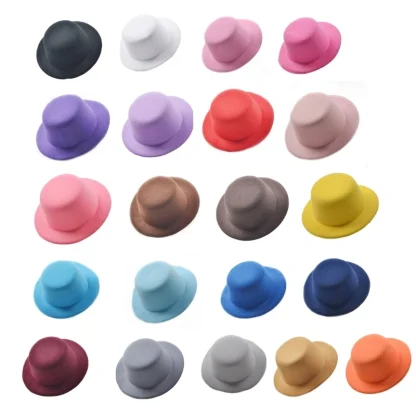 Mini Top Hat Fascinator with Plain Design - Image 9