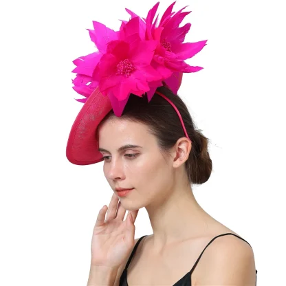 Teardrop Disc Fascinator with Floral Design - Image 4