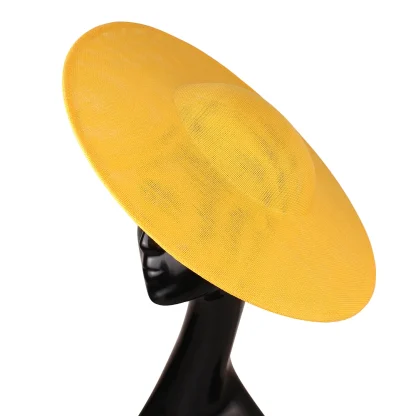 Large Round Plain Color Cocktail Hats - Image 4