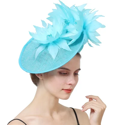 Teardrop Disc Fascinator with Floral Design - Image 9