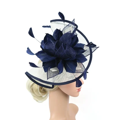 Two Tone Disc Fascinator with Foldable Design - Image 4