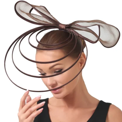 Large Bow Fascinator with Multilayered Decor - Image 5