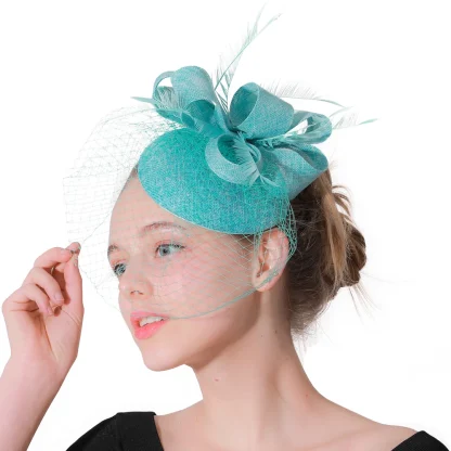 Feminine Fascinator with Mesh Design - Image 3