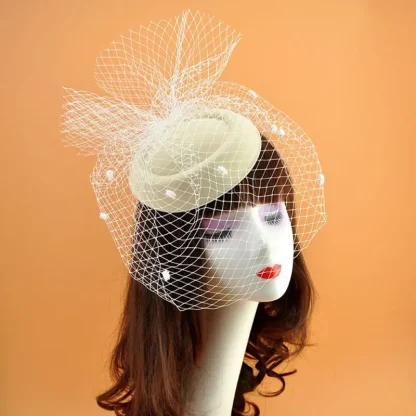Bridal Fascinator with Polka Dot Net Veil