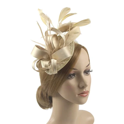 Playful Two Tone Cocktail Hat with Bow - Image 6