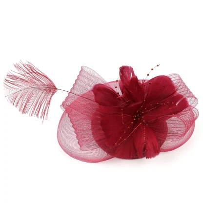 Exquisite Floral Headpiece with Mesh Design - Image 8